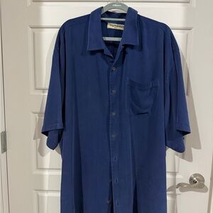 Tommy Bahama 3XT 100% Silk Navy Button Down Shirt